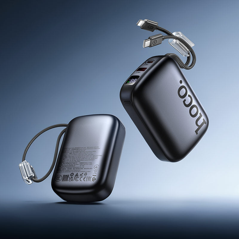 Hoco Q55 CCC 20000mAh Rock 22.5W+PD20W power bank with 2 cables - metal gray