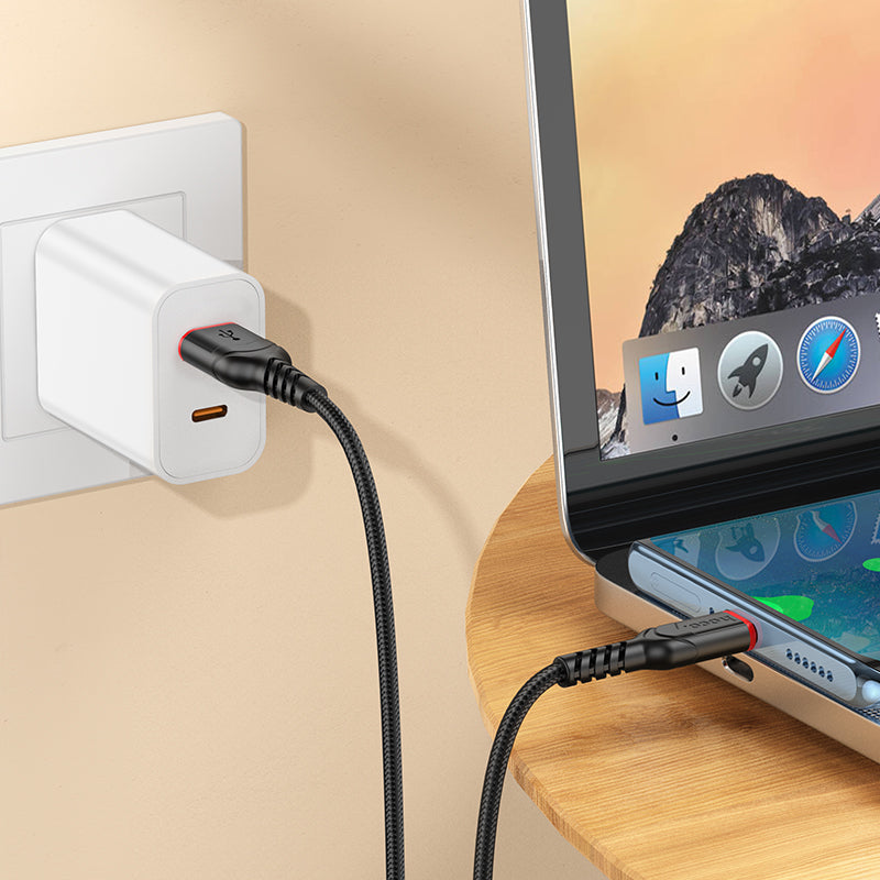 Hoco X59 300cm USB-A To USB-C Victory charging data cable USB-C - Black