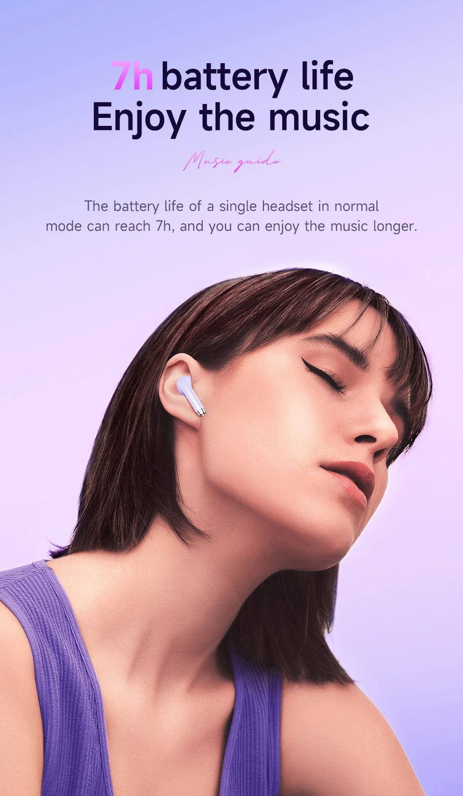 Hoco EQ1 7 Hours Music Guide True Wireless Earphones - Black