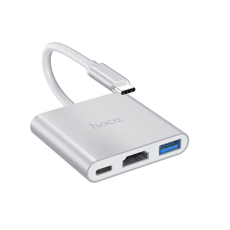 Hoco HB14 USB-C To USB3.0 HDMI PD - Silver