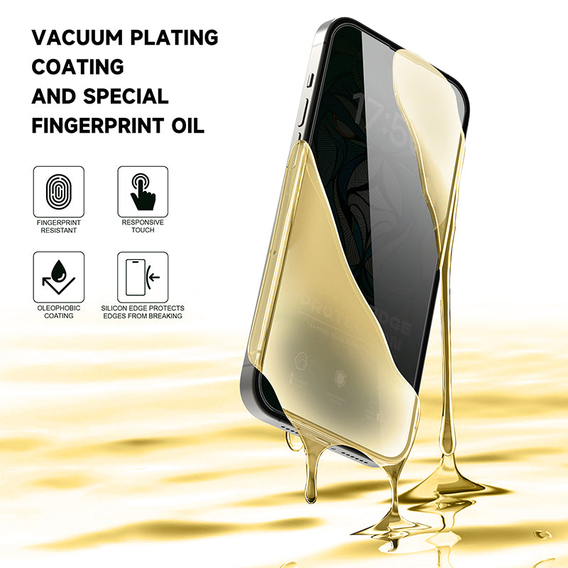 iPhone 16 LITO D Ultra Silicone Edge Privacy Full Glass - Clear
