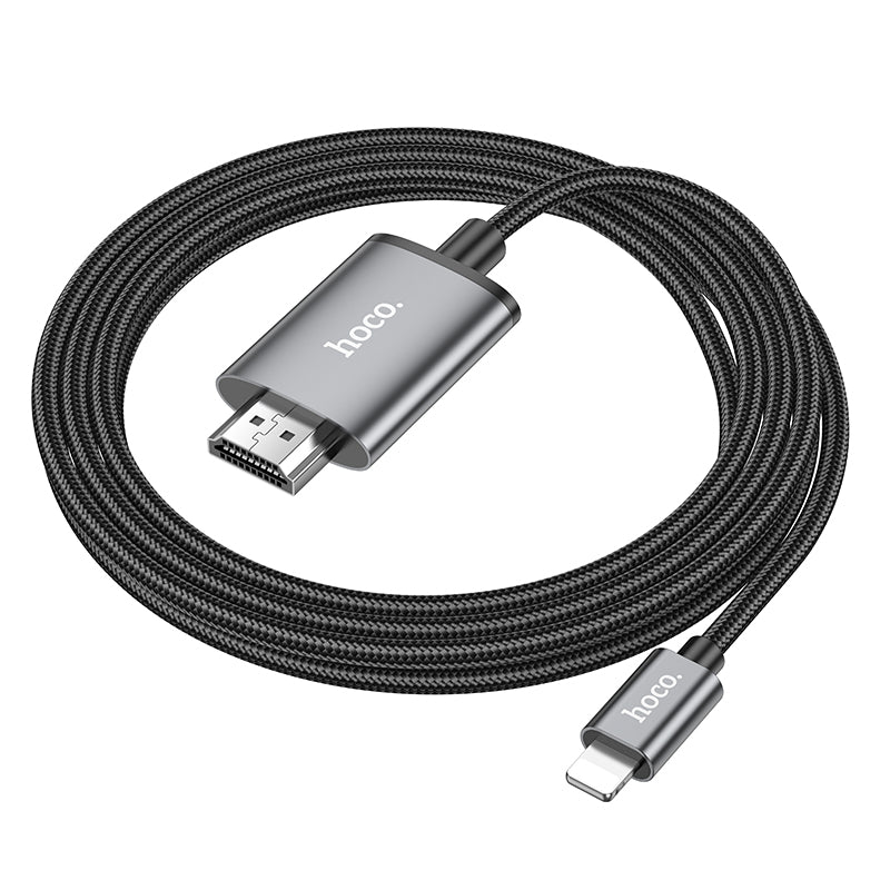 Hoco UA27 HD on-screen cableLightning Male To HDMI Male - Metal grey