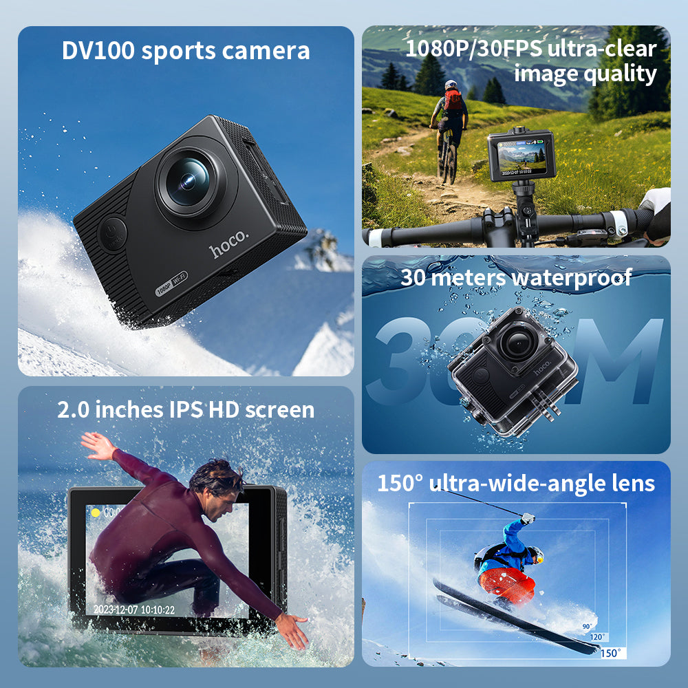 Hoco DV100 1080p Wi-Fi Sports Action Camera - Black