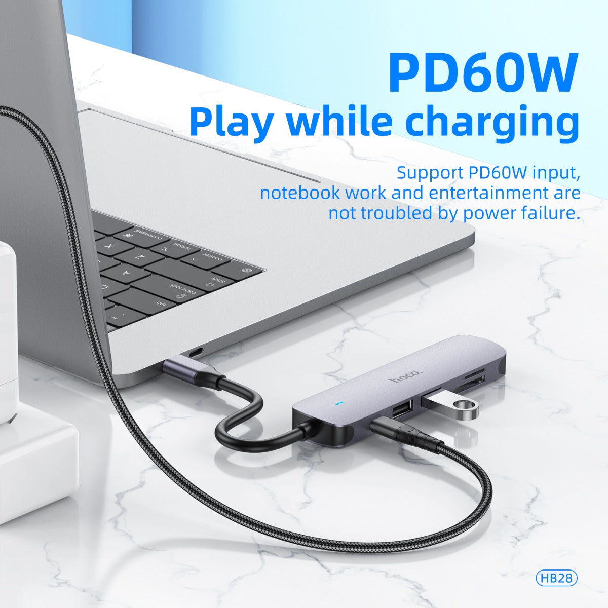 Hoco HB28 6-in-1 USB-C Hub with 4K HDMI, PD, USB, SD & TF