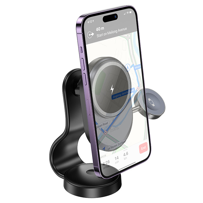 Hoco HW28 15W Wireless Charging Car Console Phone & Watch Holder