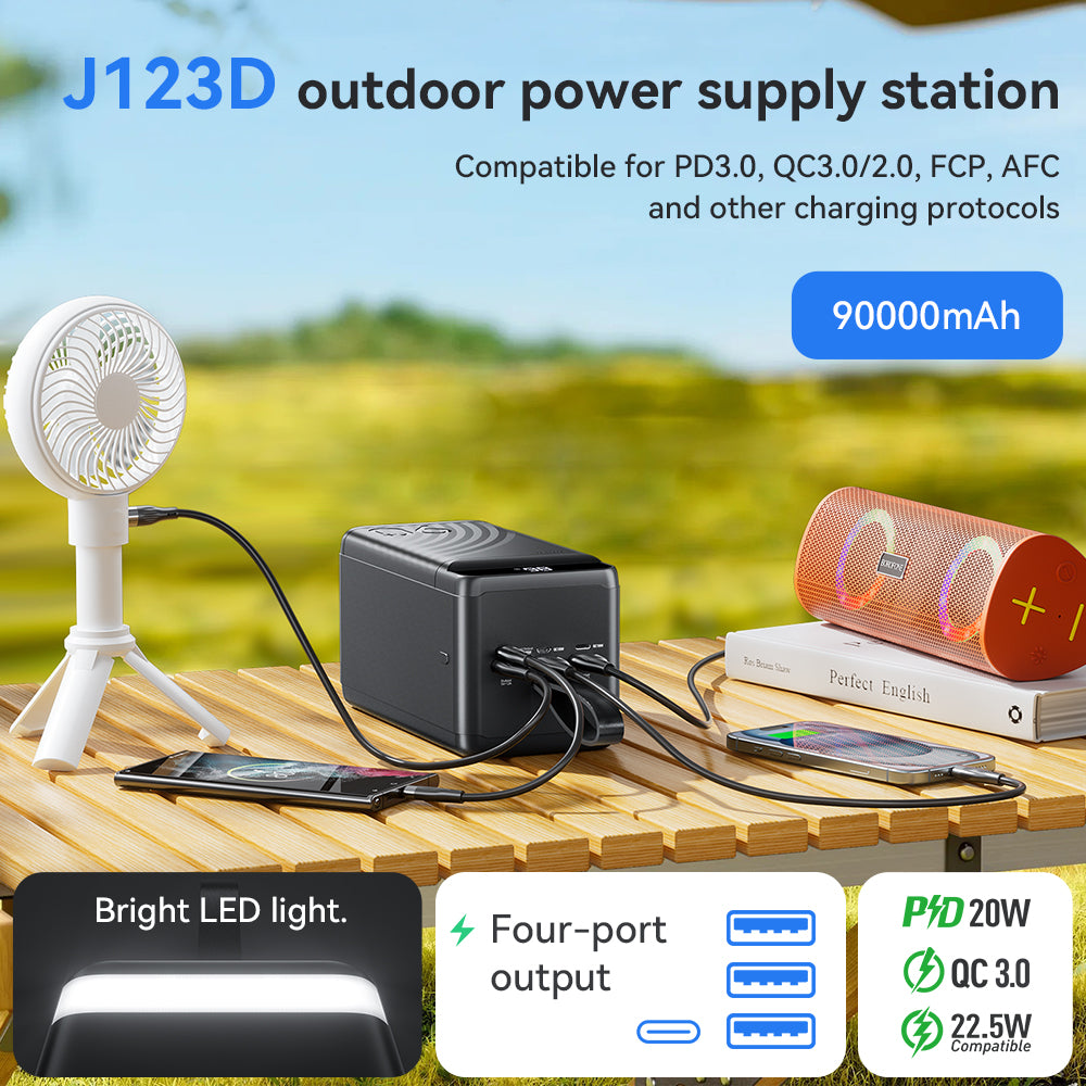 Hoco J123C 60000mAh 22.5W PD20W Power Bank with Display - Black
