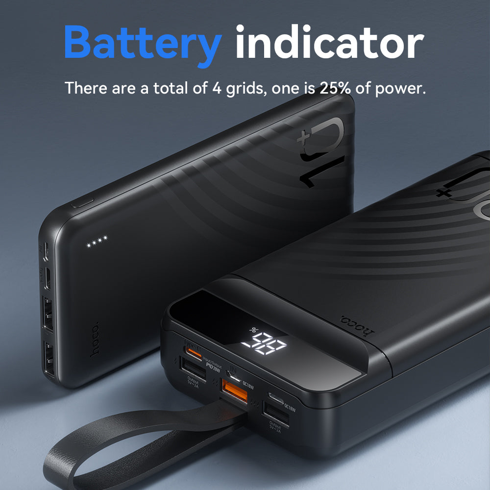 Hoco J123C 60000mAh 22.5W PD20W Power Bank with Display - Black