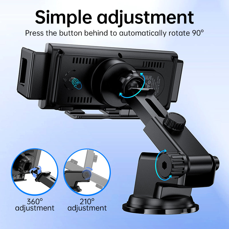 BLACKTECH BL-DCA59 Dual-Coil Auto-Rotating Wireless Charging Car Holder