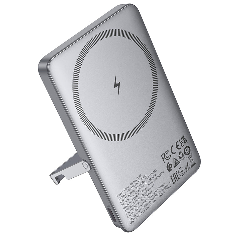 Hoco Q36 5000mAh PD20W Magnetic Power Bank - Metal Grey