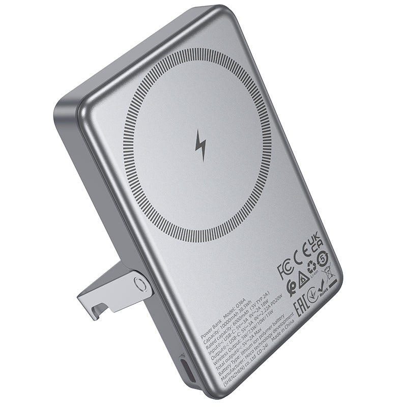Hoco Q36A 10000mAh PD20W Magnetic Power Bank - Metal Grey