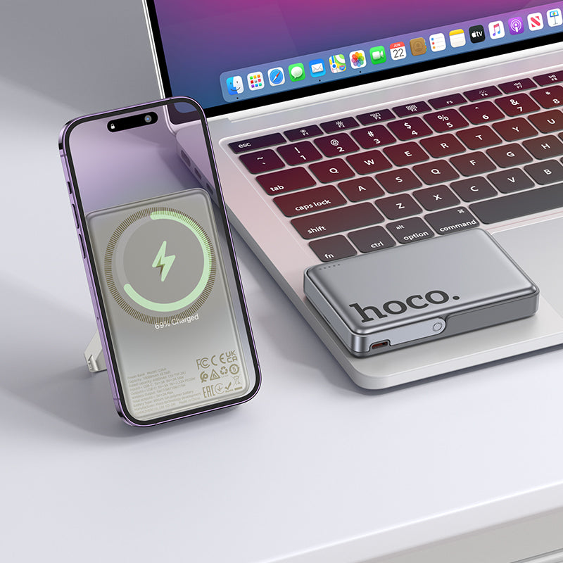 Hoco Q36A 10000mAh PD20W Magnetic Power Bank - Metal Grey