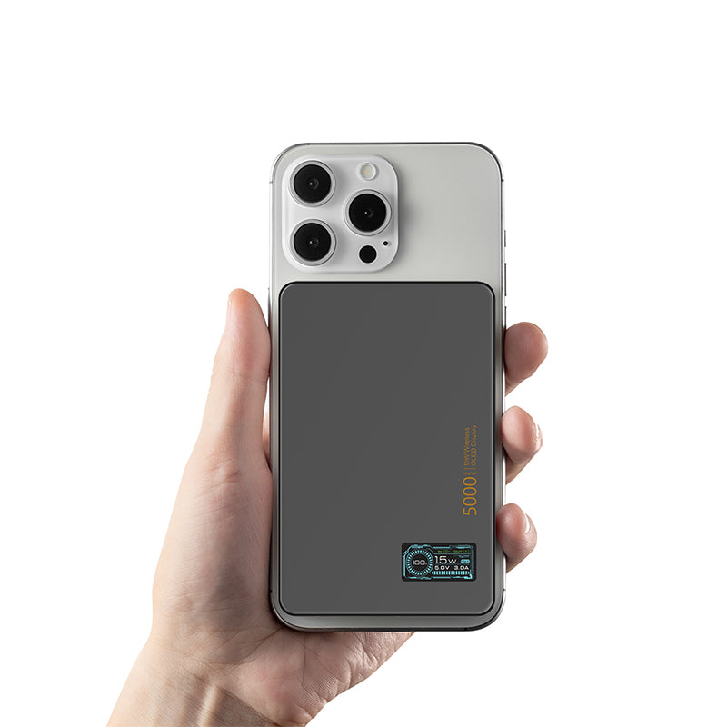 LITO LP07 Qi2 15W 5000mAh Ultra-Thin 5-in-1 Magnetic Power Bank - Black