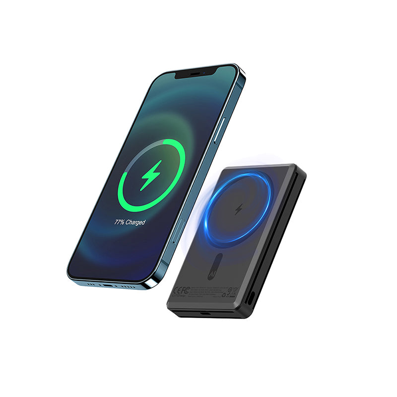 LITO LP07 Qi2 15W 5000mAh Ultra-Thin 5-in-1 Magnetic Power Bank - Black