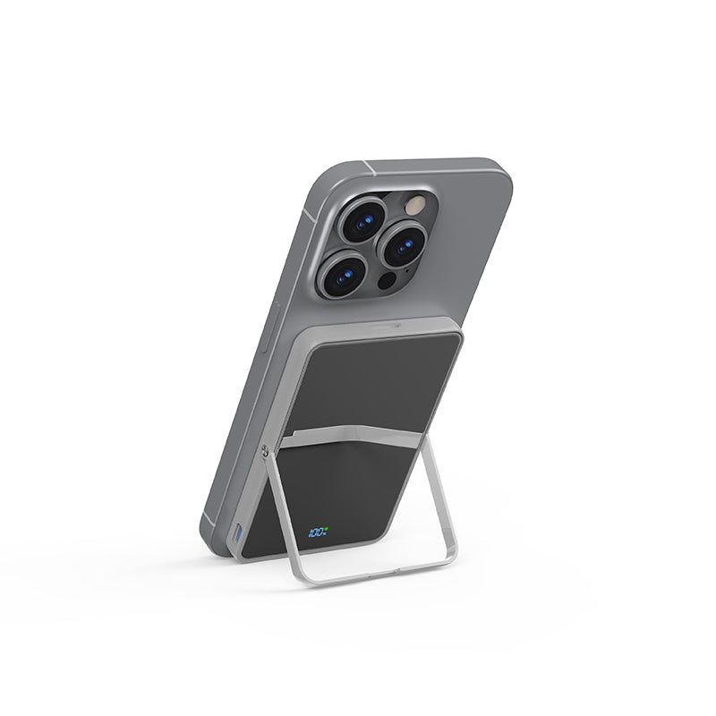 LITO LP03 Qi2 15W 5000mAh 5-in-1 Magnetic Power Bank - Mirror Silver