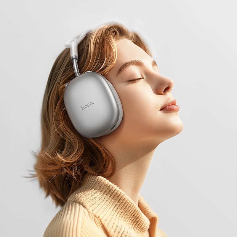 Hoco W55 Plus ANC Bluetooth Over-Ear Headphones - Silver