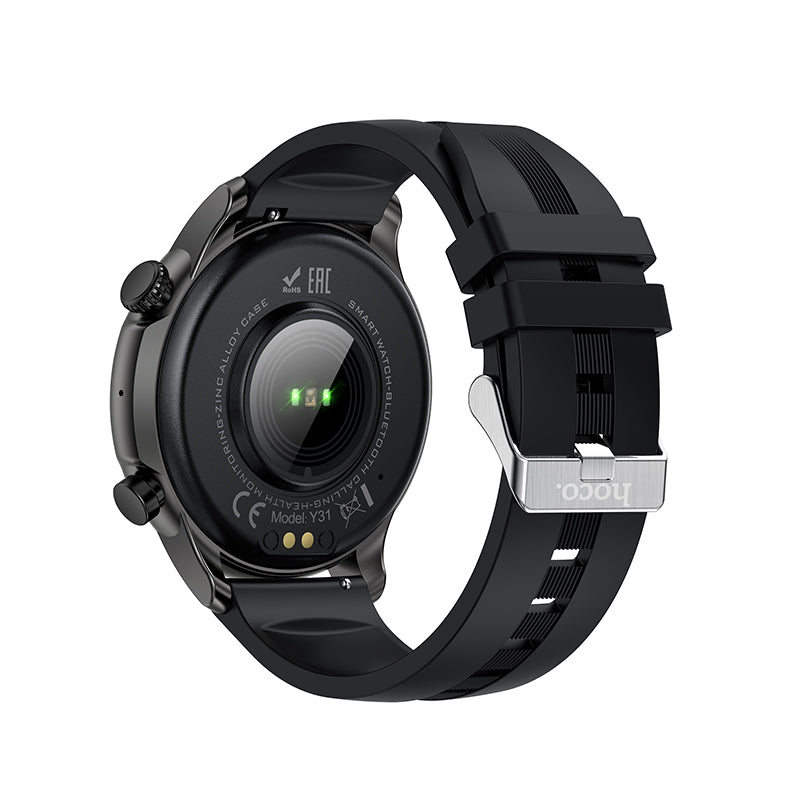 Hoco Y31 Round Bluetooth Calling Smart Sports Watch - Black