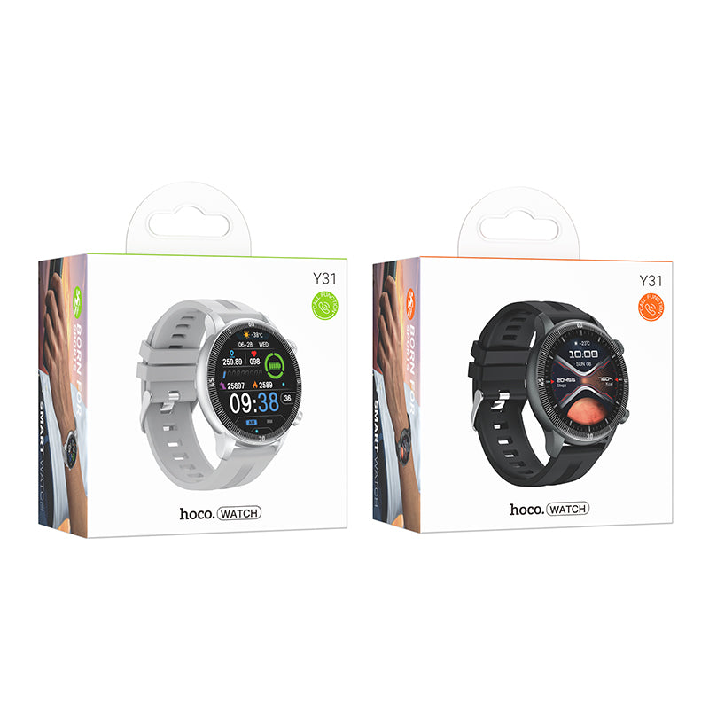 Hoco Y31 Round Bluetooth Calling Smart Sports Watch - Black