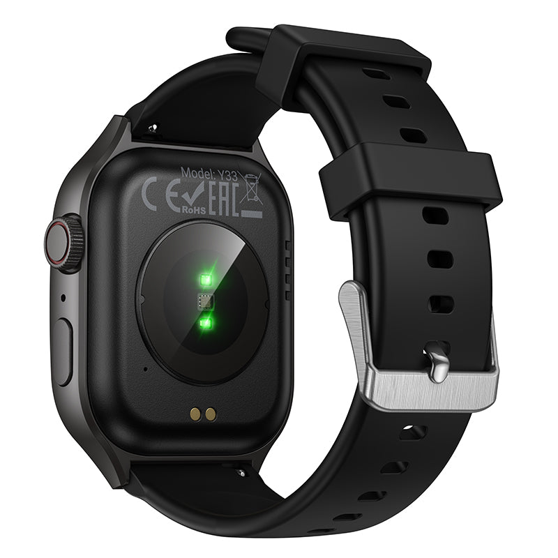 Hoco Y33 Curved-Screen Bluetooth Calling Smart Sports Watch - Black