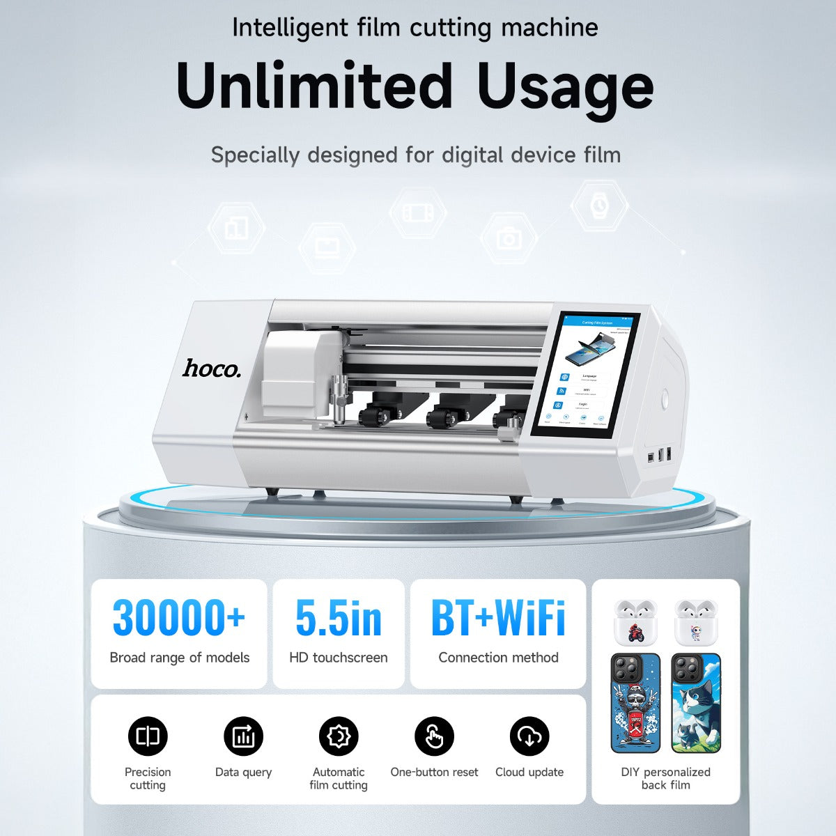 Hoco G100 Intelligent Screen Protector Film Cutting Machine - White