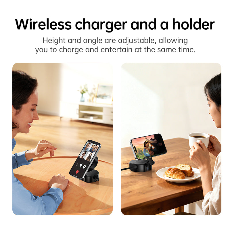 Hoco DWQ02 Qi2 3-in-1 Foldable Wireless Charger with Retractable Cable