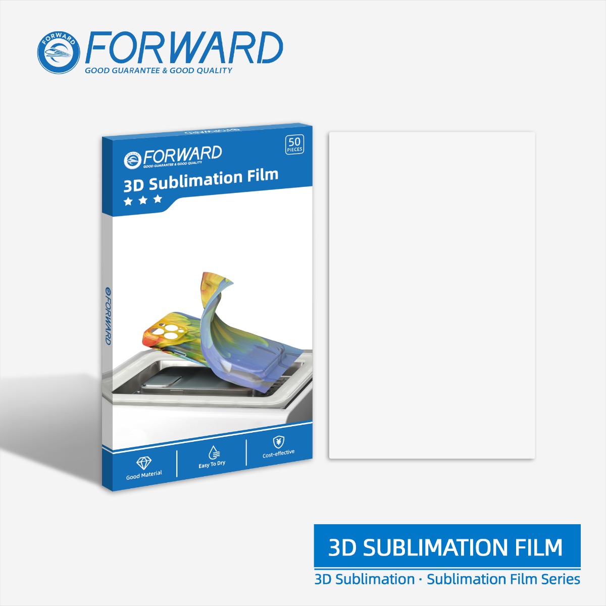 Forward 3D Custom Sublimation Film Standard - 50 Sheet Pack