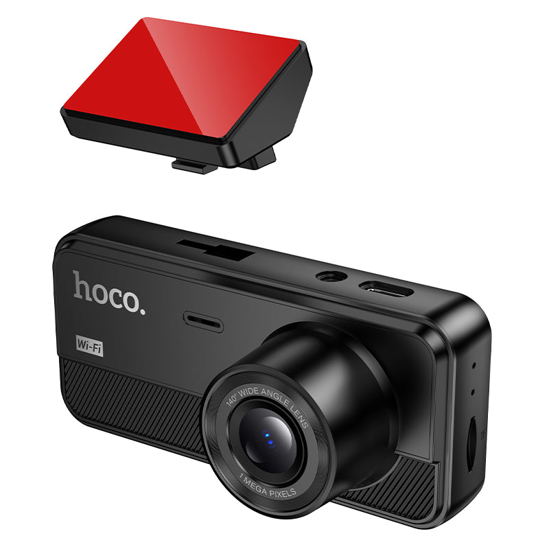 Hoco DV15 3-Channel 720p Dash Camera with Rear Camera - Black