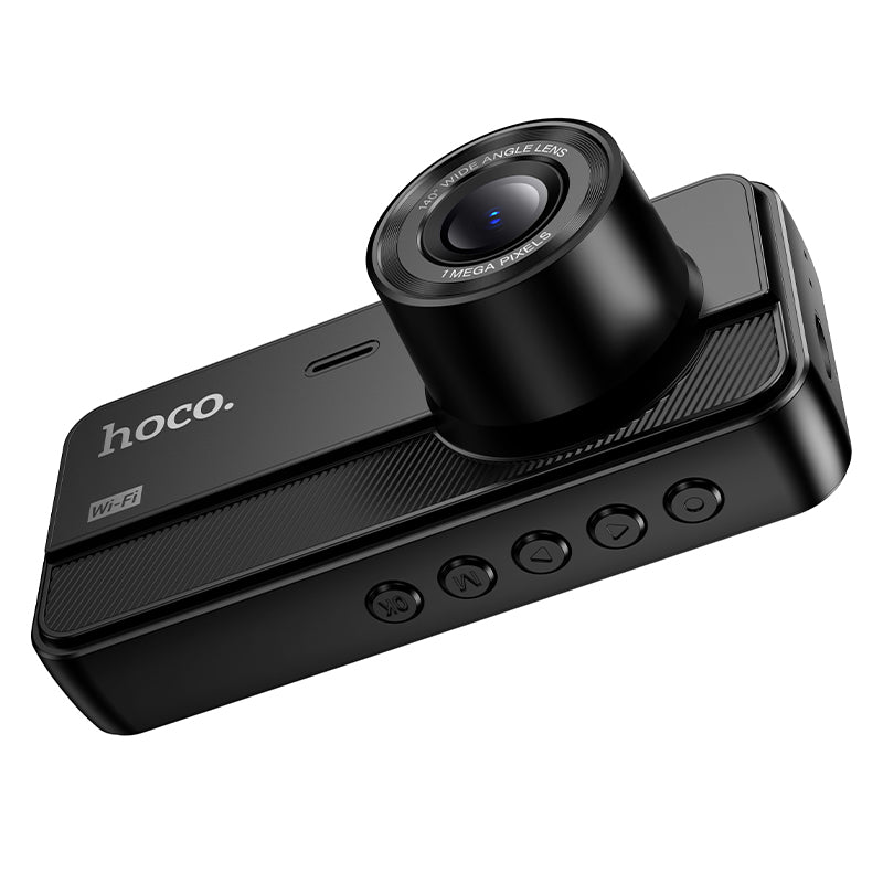 Hoco DV15 3-Channel 720p Dash Camera with Rear Camera - Black