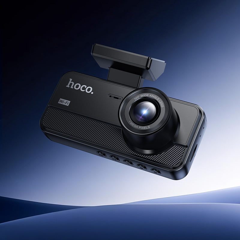 Hoco DV15 3-Channel 720p Dash Camera with Rear Camera - Black
