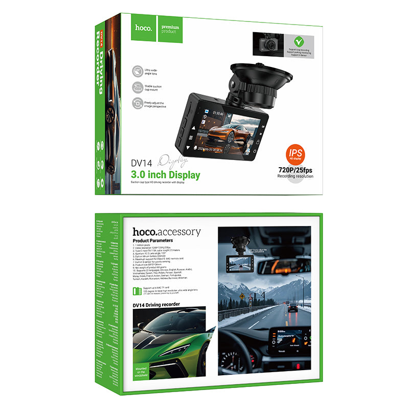 Hoco DV14 3-inch 720p Dash Camera - Metal Grey