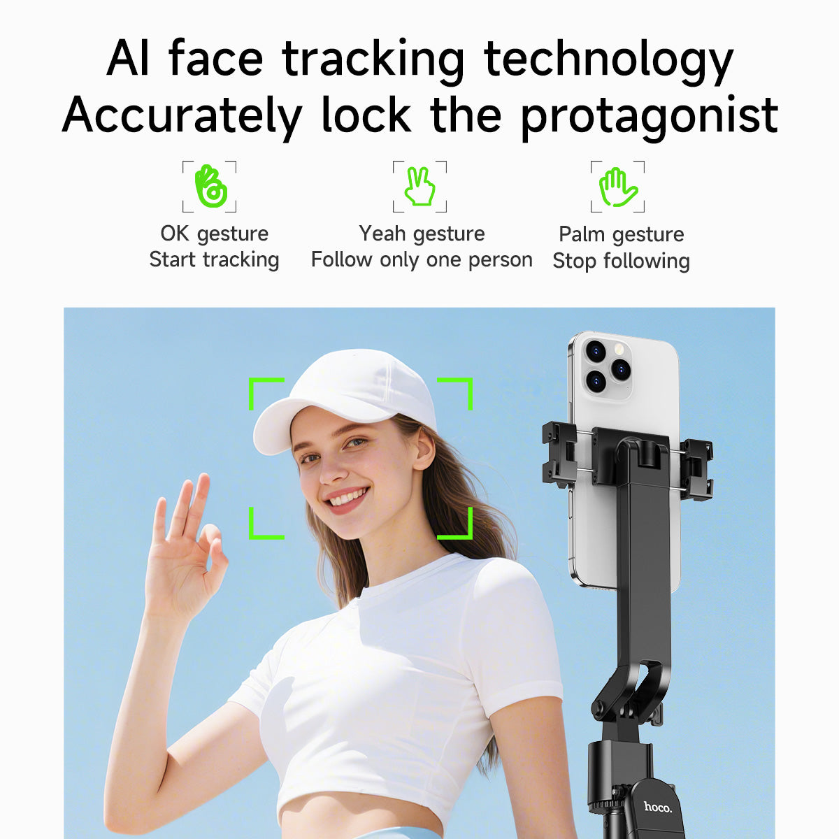 Hoco K32 AI Face Tracking 1.81m Tripod & Live Streaming Stand - Black
