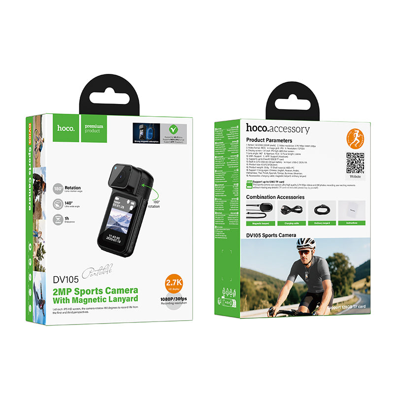 Hoco DV105 Compact Sports Action Camera - Black