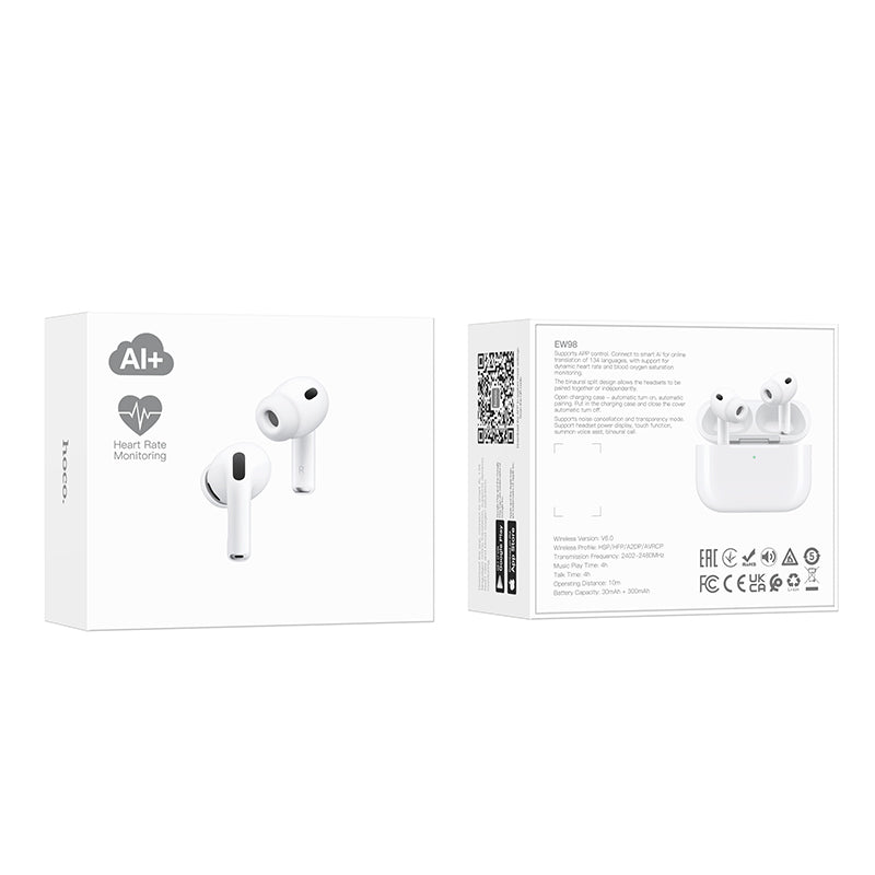 Hoco EW98 Pro 3 ANC Smart True Wireless Earbuds - White