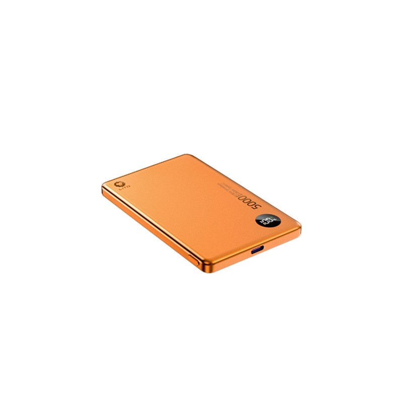 LITO LP08 5000mAh Ultra-Thin Magnetic Power Bank with Display - Orange