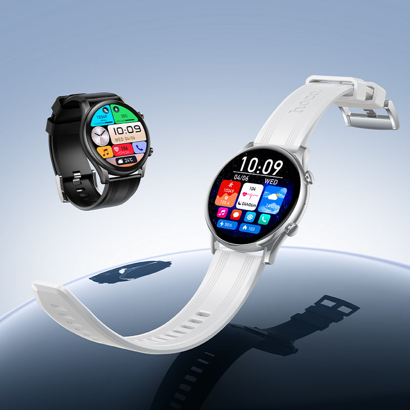 Hoco Y38 Round AMOLED Bluetooth Calling Smart Watch - Black