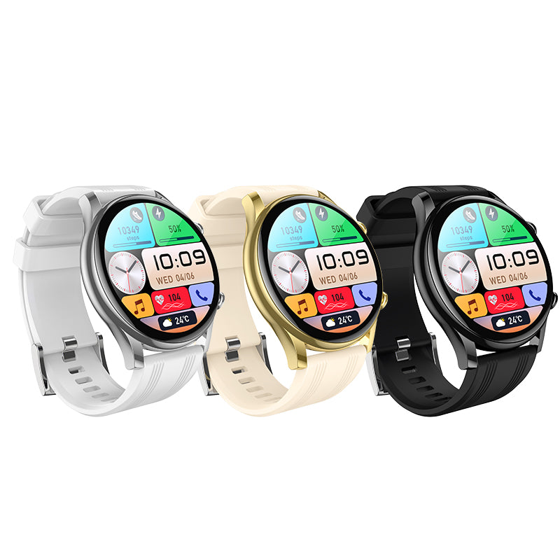 Hoco Y38 Round AMOLED Bluetooth Calling Smart Watch - Black