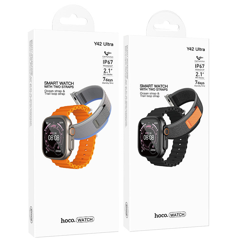Hoco Y42 Ultra Bluetooth Calling Smart Sports Watch - Black