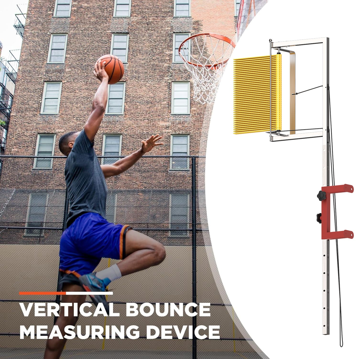 Wall Mounted Jump Test Tool, Outdoor Sports Vertical Test Jump Measurement Instrument, 4 Colors Available, Wall Mount, Basketball, High Jump Vertical Jump Tester