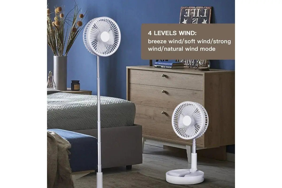 New Folding Telescopic 4.5W Portable Height/Tilt Adjustable Rechargeable Cordless Fan