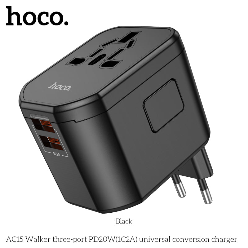 Hoco AC15 PD20W  Universal Charger USB +C PD Travel for 150 countries
