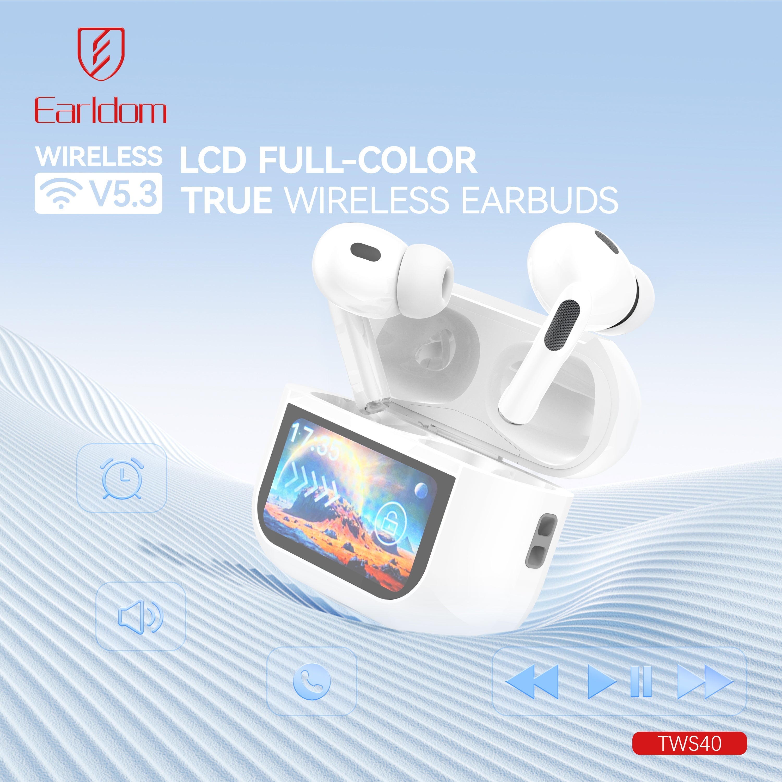 High Quality ANC noice canceling  earphone with screen rechargeable case