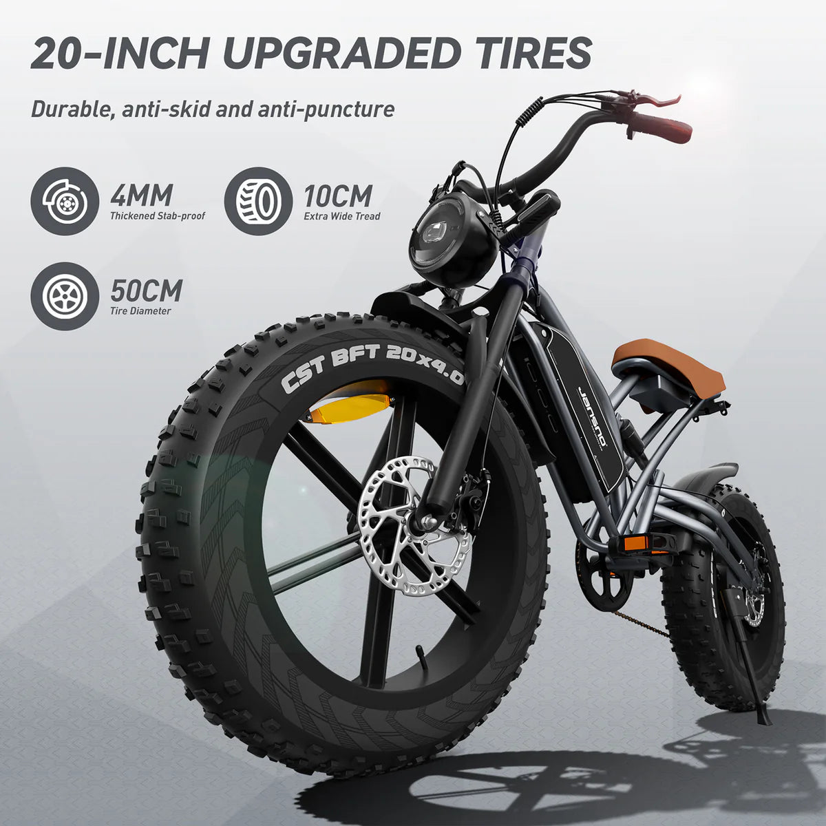 JANSNO X50 Gen2 Fat Tire Electric Bike for Adults,48V 14Ah Removable Battery