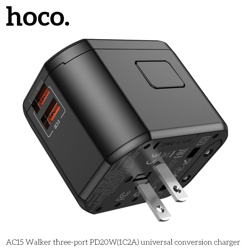 Hoco AC15 PD20W  Universal Charger USB +C PD Travel for 150 countries