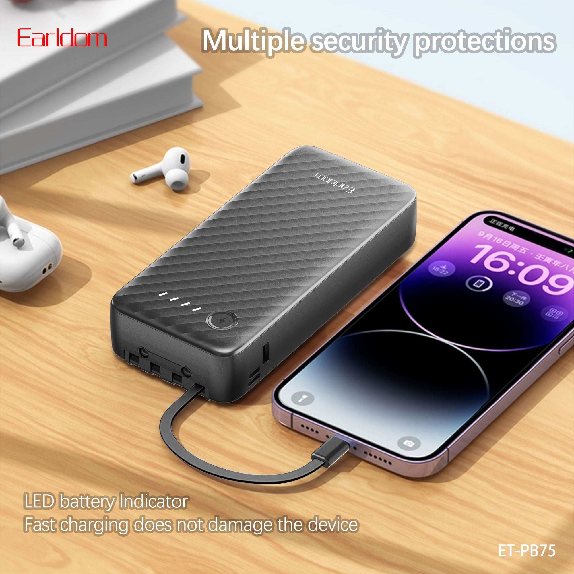 Earldom 20000Mah powerbank with cable