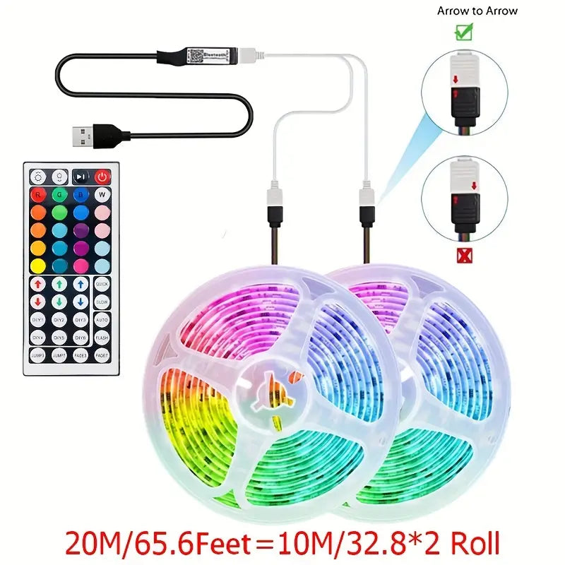 5M LED USB Strip Lights leRGB infrared 44 Key Controller Nightlight Decoration Living Room Christmas Party Bedroom Small Night Light