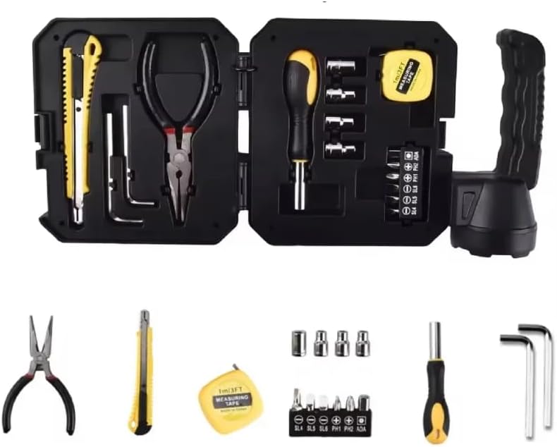 Multifunctional Solar Portable Lamp with Toolkit Dual Light Source, Solar Charging, Built-in Tool Set for Camping, Emergency, and Repairs