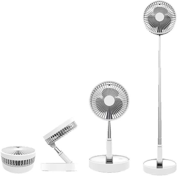 New Folding Telescopic 4.5W Portable Height/Tilt Adjustable Rechargeable Cordless Fan