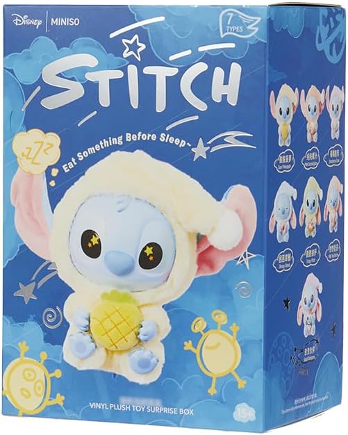 Stitch Eat Something Before Sleep Collection Vinyl Plush Toy Surprise Box Figure Model Random Design Blind Box Toy Collectible Toy for Home Decor Birthday Gifts (Random One Figure)