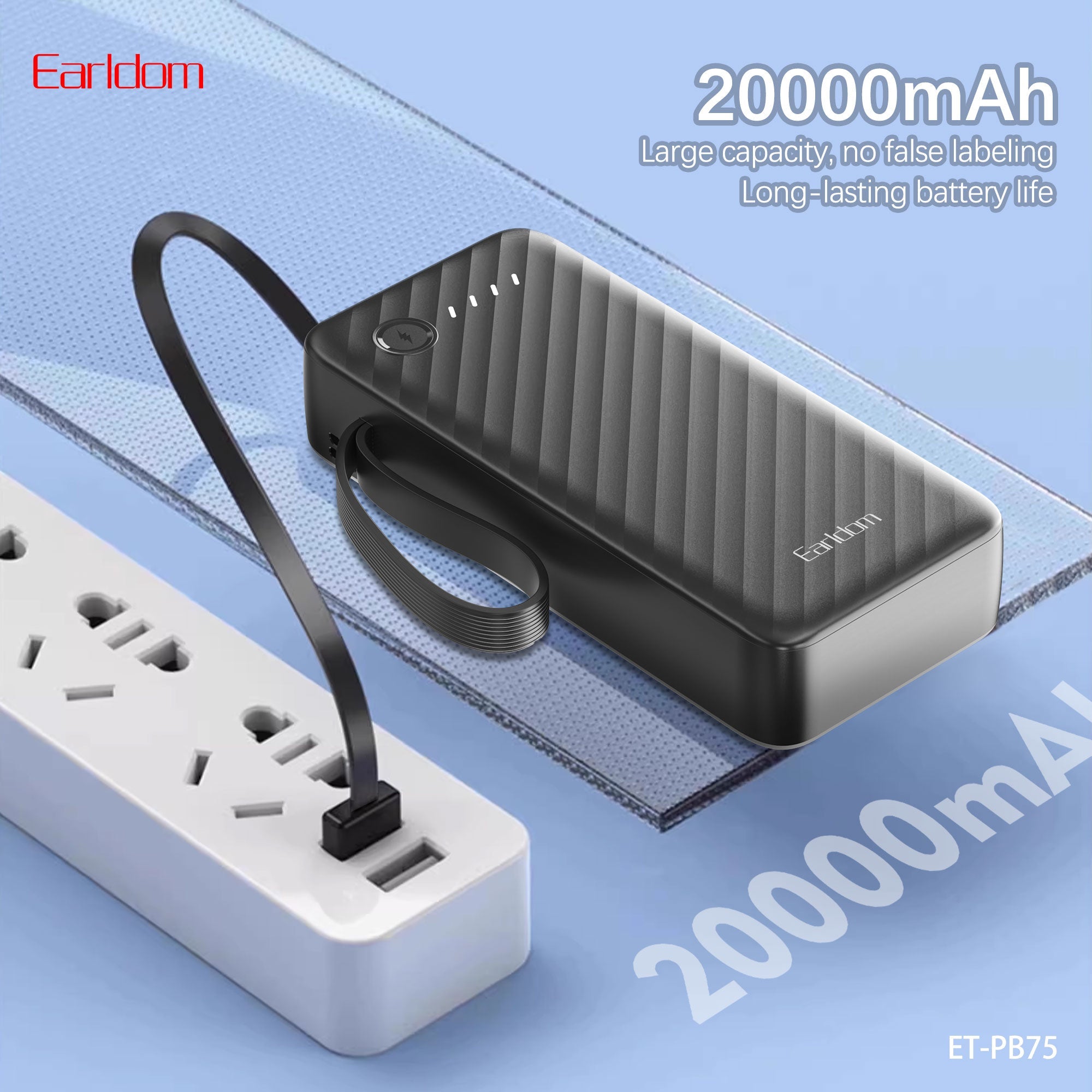 Earldom 20000Mah powerbank with cable