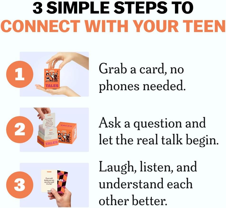 TALES 150 Conversation Cards, Teens Edition, Road Trip Game, Family Bonding