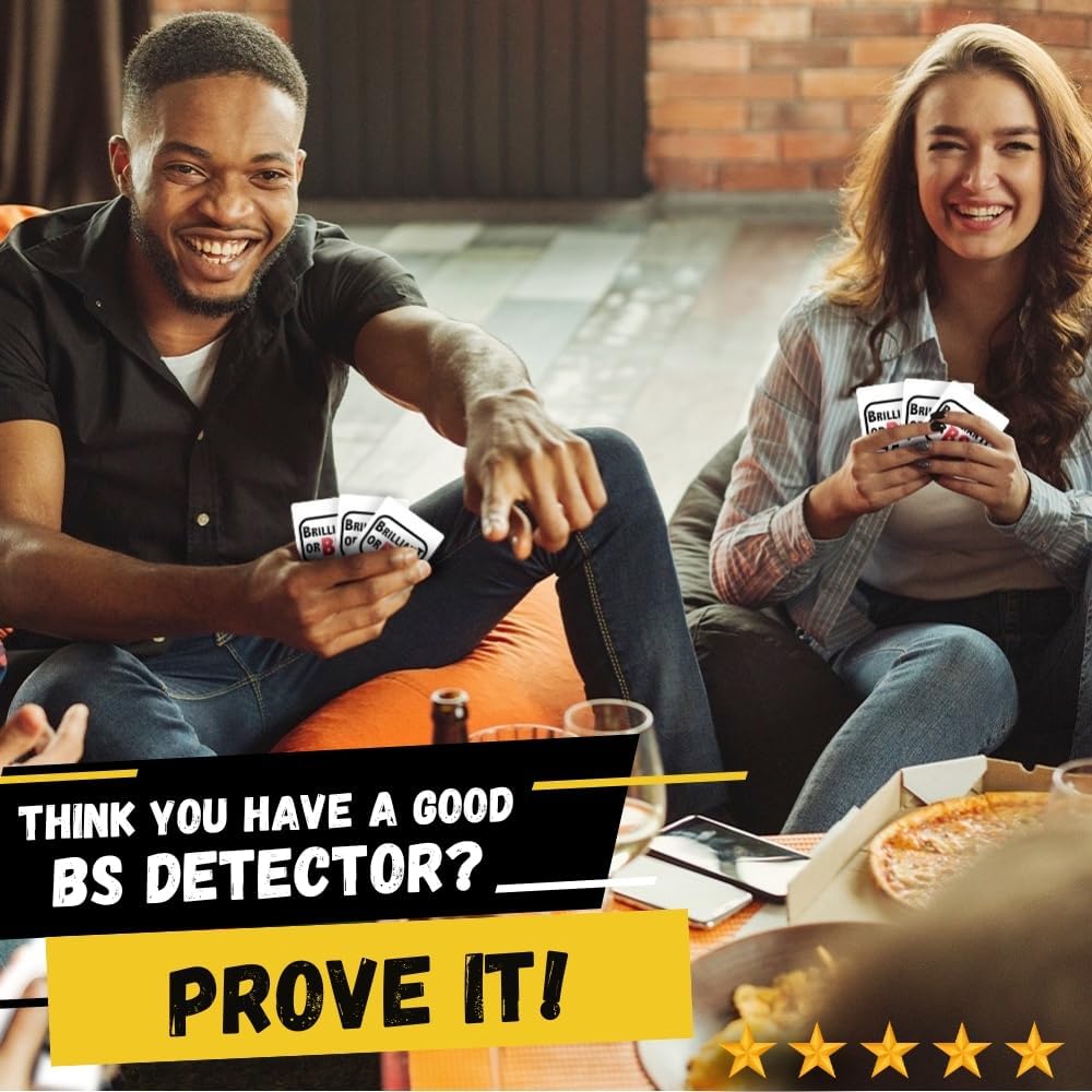 Brilliant or BS?  A Trivia Game for Know-It-Alls and Big Fat Liars  Fun Bluffing Trivia Game for Friends & Family Game Night